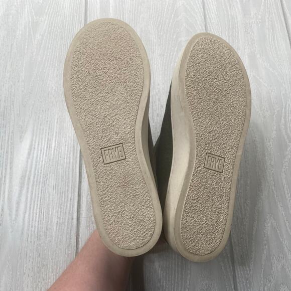 Frye Women's Lena Olive Green Zip Oiled Suede High Top Sneakers Size 5.5 - Picture 4 of 10